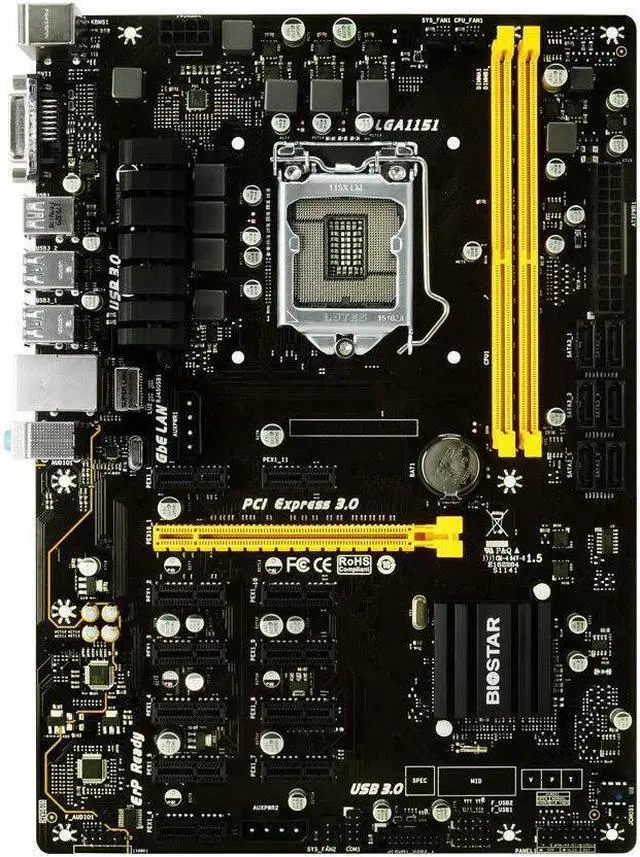 Main image of BIOSTAR TB250-BTC PRO LGA 1151 12 GPU SUPPORT ETH ZEC 3 YEAR WARRANTY