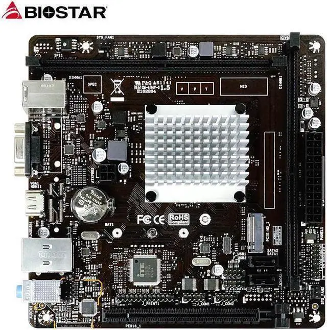 Main image of BIOSTAR J4125NHU Intel J4125 Quad Core Celeron Low Power Processor SATA III (6Gb/s) USB 3.0 HDMI 4K PCIe 2.0 DDR4-2400 MINI-ITX Intel Motherboard