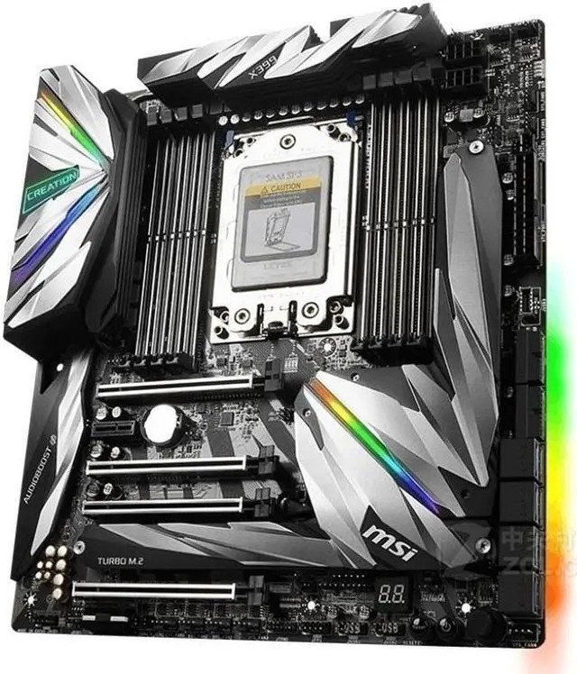 Alt view image 2 of 4 - For Motherboard MEG X399 CREATION E-ATX 8×DDR4 DIMM Socket TR4 128GB PCI-E 3.0