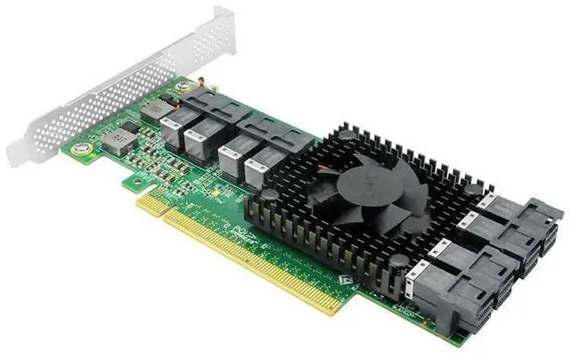 Alt view image 7 of 7 - Linkreal 8 Port U.2 to PCI Express x16 SFF-8639 NVMe SSD Adapter with SFF-8643 Mini-SAS HD 36 Pin Connector and PLX8749 chipset for Servers