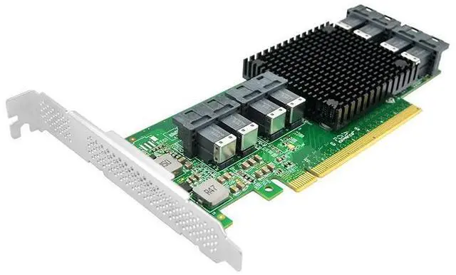 Alt view image 3 of 7 - Linkreal 8 Port U.2 to PCI Express x16 SFF-8639 NVMe SSD Adapter with SFF-8643 Mini-SAS HD 36 Pin Connector and PLX8749 chipset for Servers