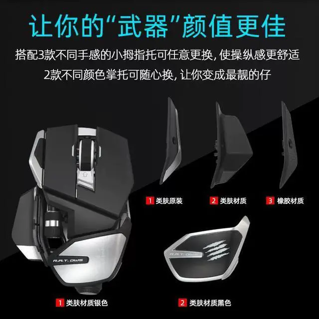 Alt view image 2 of 4 - MADCATZ RATDWS (Black) Wireless/Bluetooth Dual Mode Gaming Mechanical Mouse