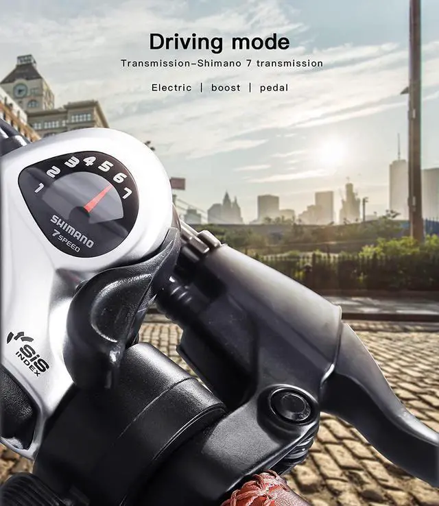 Alt view image 2 of 7 - Bezior Electric Bike XF001 for Adults, 20" x 4.0 Fat Tire Electric Bicycle, 1000w Motor 48V 12.5Ah Removable Lithium Battery, 28MPH Snow Beach Mountain E-Bike Shimano 7-Speed Gear Ebikes