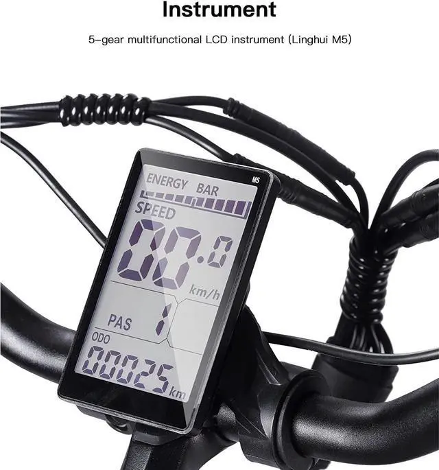 Alt view image 3 of 7 - Bezior Electric Bike XF001 for Adults, 20" x 4.0 Fat Tire Electric Bicycle, 1000w Motor 48V 12.5Ah Removable Lithium Battery, 28MPH Snow Beach Mountain E-Bike Shimano 7-Speed Gear Ebikes