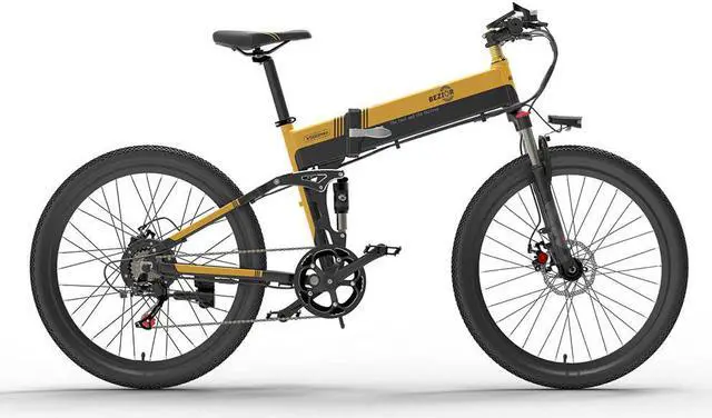 Alt view image 2 of 7 - Bezior Electric Bike X500Pro for Adults, Foldable 26" x 1.95 Rubber Tire Electric Bicycle, 500w Motor 48V 10.4Ah Removable Lithium Battery, 20MPH Snow Beach Mountain E-Bike Shimano 7-Speed Gear Ebikes