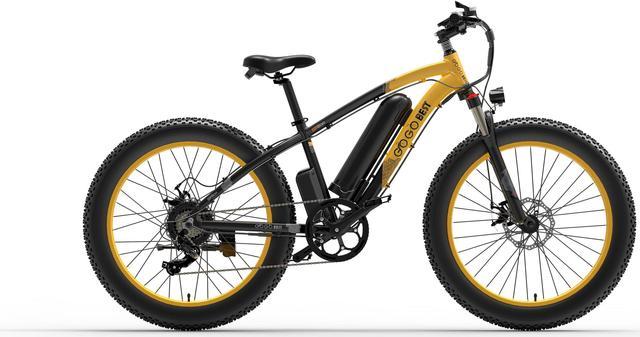 GOGOBEST Electric Bike GF600 Electric Mountain Bike 1000W 26 Fat Tires Commuter Ebike Adults Electric Bicycle Shimano 21 Speed Suspension Fork Hydraulic Brakes Yellow Newegg