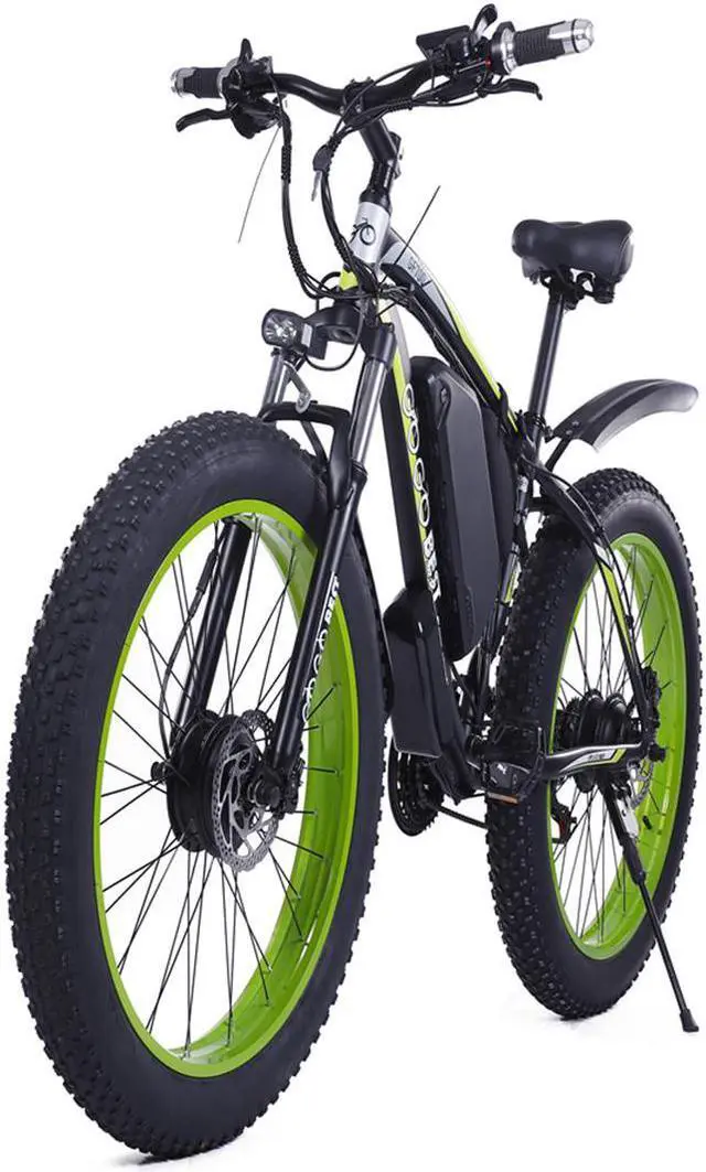 Alt view image 2 of 7 - GOGOBEST Electric Bike GF700 Electric Mountain Bike 1000W 26" Fat Tires Commuter Ebike, Adults Electric Bicycle, Shimano 21 Speed, Suspension Fork Hydraulic Brakes Green