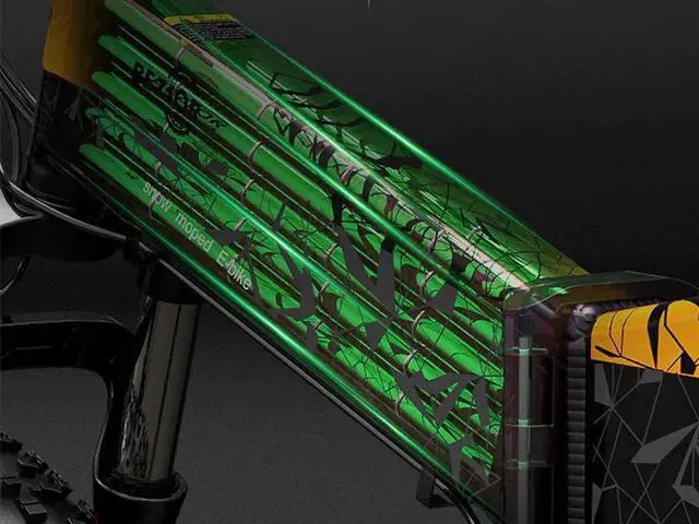 Alt view image 3 of 7 - Bezior Electric Bike XF200 for Adults, Foldable 20" x 4.0 Fat Tire Electric Bicycle, 1000w Motor 48V 15Ah Removable Lithium Battery, 25MPH Snow Beach Mountain E-Bike Shimano 7-Speed Gear Ebikes Yellow