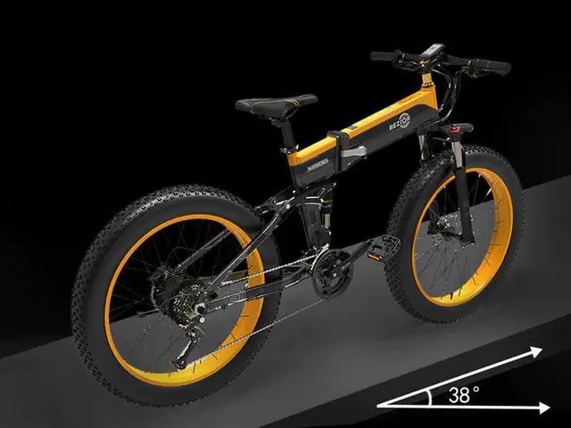 Alt view image 4 of 7 - Bezior Electric Bike X1500 for Adults, Foldable 26" x 4.0 Fat Tire Electric Bicycle, 1500w Motor 48V 12.8Ah Removable Lithium Battery, Shimano M2000 9-Speed Gear and Dual Shock Absorber Ebikes