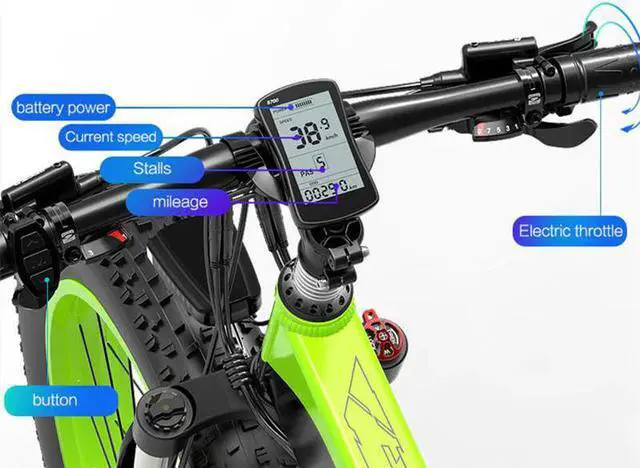 Alt view image 6 of 7 - Bezior Electric Bike X1500 for Adults, Foldable 26" x 4.0 Fat Tire Electric Bicycle, 1500w Motor 48V 12.8Ah Removable Lithium Battery, Shimano M2000 9-Speed Gear and Dual Shock Absorber Ebikes