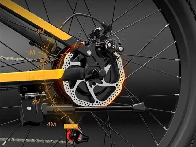Alt view image 6 of 7 - Bezior Electric Bike X500Pro for Adults, Foldable 26" x 1.95 Rubber Tire Electric Bicycle, 500w Motor 48V 10.4Ah Removable Lithium Battery, 20MPH Snow Beach Mountain E-Bike Shimano 7-Speed Gear Ebikes