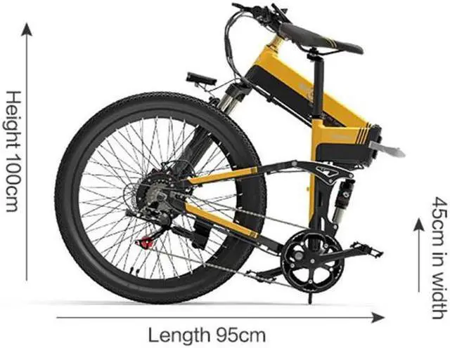 Alt view image 7 of 7 - Bezior Electric Bike X500Pro for Adults, Foldable 26" x 1.95 Rubber Tire Electric Bicycle, 500w Motor 48V 10.4Ah Removable Lithium Battery, 20MPH Snow Beach Mountain E-Bike Shimano 7-Speed Gear Ebikes