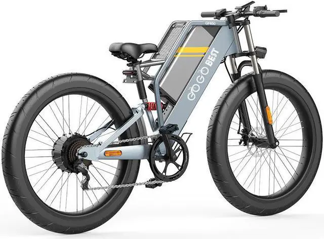 Alt view image 2 of 7 - GOGOBEST 26" Fat Tire Electric Bike GF650,1000W 48V 20AH Electric Mountain Bike 28 MPH for Adults Front Fork Suspension & Shock Absorber Shimano 7-Speed 3 Riding Modes