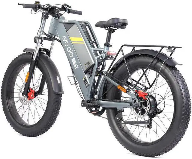 Alt view image 4 of 7 - GOGOBEST 26" Fat Tire Electric Bike GF650,1000W 48V 20AH Electric Mountain Bike 28 MPH for Adults Front Fork Suspension & Shock Absorber Shimano 7-Speed 3 Riding Modes