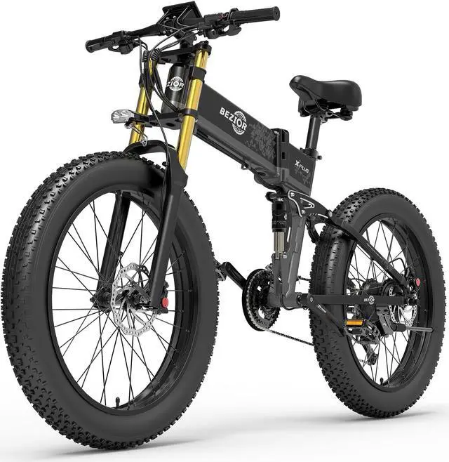 Alt view image 3 of 5 - BEZIOR-X Plus Foldable Electric Bicycle, 26-Inch Wheels, 48V, 1500W, Maximum Speed 40Km/h, Load 200Kg, Hydraulic Disc Brake