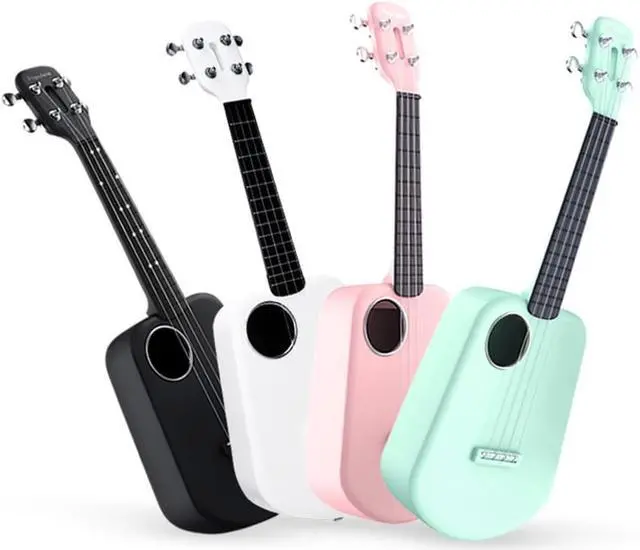 Alt view image 5 of 5 - Populele 2 23 Inch Carbon Fiber USB Smart Ukulele APP Control With Led Lamp Beads Cyan