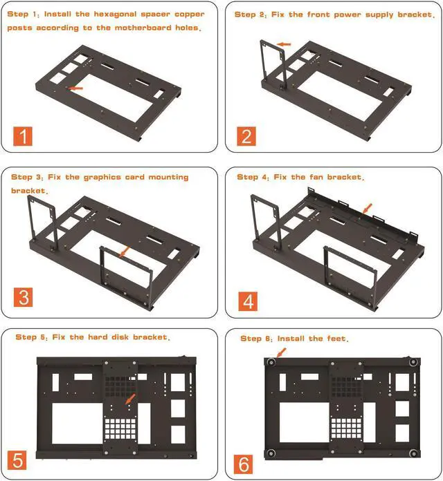 Alt view image 7 of 7 - ALAMENGDA Open Computer Case,Open Air Pc Case, Motherboard AccessoriesTest Stand, DIY Pc Test Bench (M-ATX)