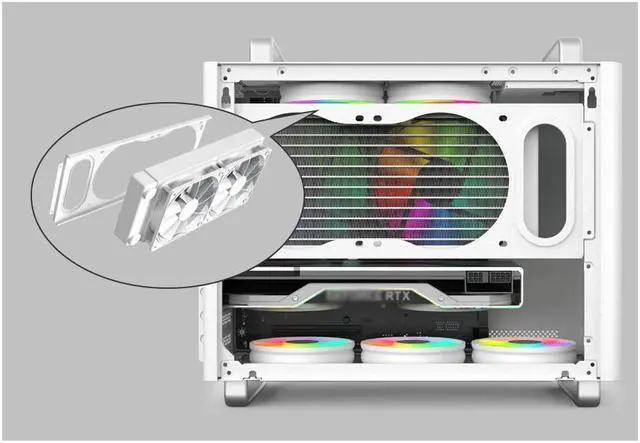 Alt view image 5 of 7 - SOEYi U320 Mini Portable M-ATX/ITX Computer Case, Micro ATX CASE, DIY Desktop Case with handles, Support 310MM GPU Length-ATX SFX power supply-8/9cm Fans
