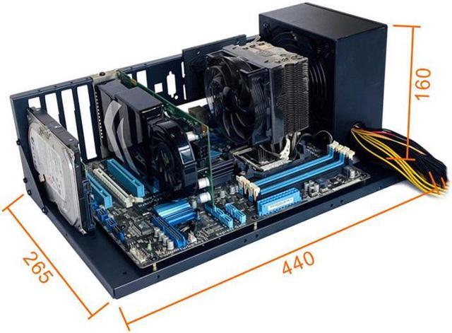 Alt view image 5 of 7 - ALAMENGDA Open Computer Case,Two-way Server ATX Motherboard Tray Test Stand, Test bench, ATX Mid Tower Mid Tower-2Pack
