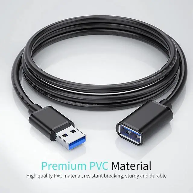 Main image of [2 PACK] USB 3.0 Extension Cable 10ft/3M, USB A Male to Female Extender Cord, 5Gbps High Data Transfer Compatible for Webcam, Gamepad, USB Keyboard, Flash Drive, Hard Drive, Printer and More