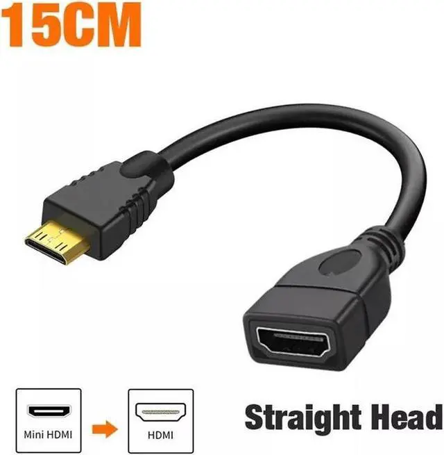 Main image of Mini HDMI to HDMI Adapter (HDMI to Mini HDMI Adapter) 6 Inches with 4K and HDR Support for Raspberry Pi Zero and More 2-Pack