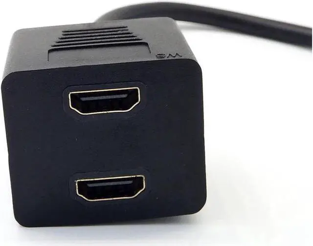 Alt view image 4 of 4 - DVI Male to 2 Ports HDMI Female Splitter Converter Cord Extension Cable 20cm