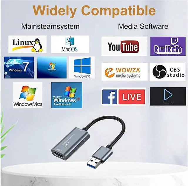 Alt view image 5 of 6 - 4K HDMI Video Capture Card,Video Record Card,Audio Capture Adapter,HDMI to USB Audio Video Recording in 1080P@30Hz, 4K@30Hz for Teaching,Broadcasting,Gaming,Streaming,Video Conference (1 Pack, Silver)