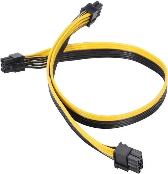 Main image of PCIe 6pin to 8pin(6+2) Male to Male PCI-E Power Splitter Cable (60CM+20CM) for GPU Power Supply Breakout Board Adapter for Ethereum Mining ETH ZEC