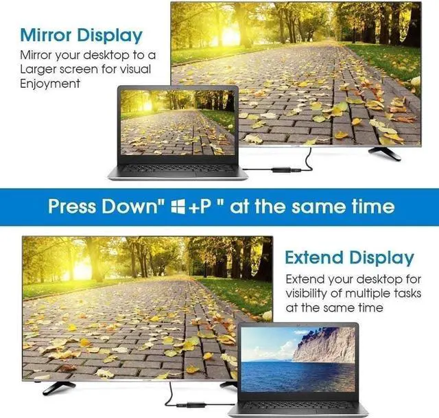 Alt view image 6 of 7 - USB 3.0 to VGA Adapter, USB to VGA Video Adapter Converter External Video Graphic Card Multi Monitor Display 1080p Resolution Compatible with Windows 10/8.1/8/7/XP for PC Laptop Desktop Projector