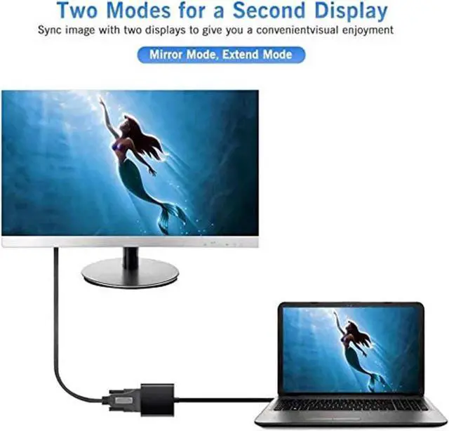 Alt view image 7 of 7 - USB 3.0 to VGA Adapter, USB to VGA Video Adapter Converter External Video Graphic Card Multi Monitor Display 1080p Resolution Compatible with Windows 10/8.1/8/7/XP for PC Laptop Desktop Projector
