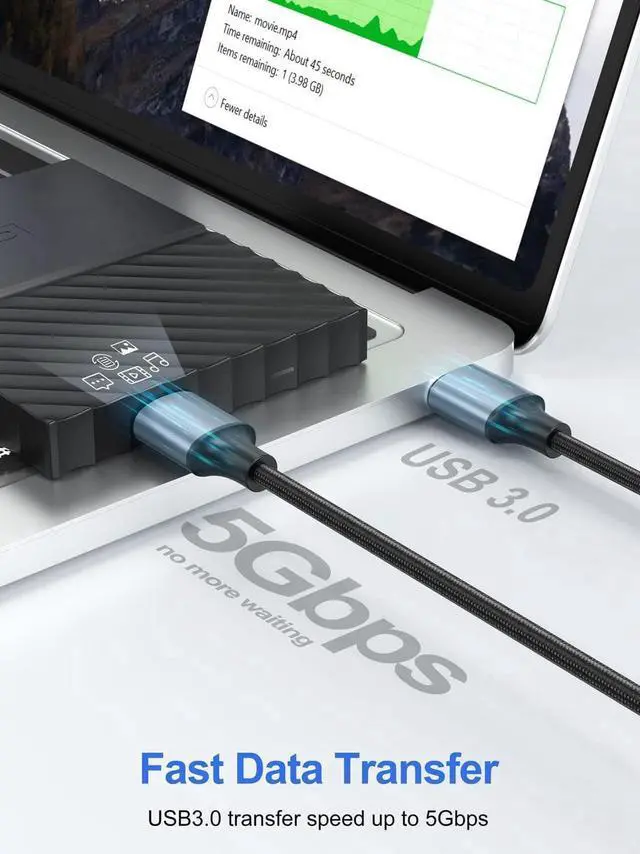 Alt view image 5 of 7 - [2 Pack] USB 3.0 A to A Male Cable 10FT+10FT, USB 3.0 to USB 3.0 Cable, USB A Male to Male Cable Double End USB 3.0 Cord Compatible with Hard Drive Enclosures, DVD Player, Laptop Cool (3M)