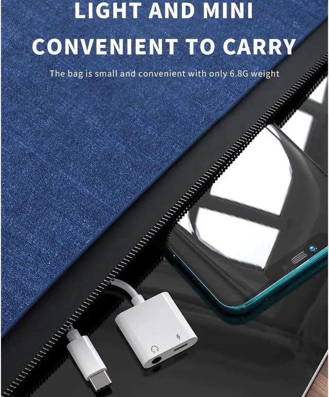 Alt view image 2 of 7 - USB C to 3.5mm Headphone Jack Adapter,Type C Fast Charge with Audio Aux Splitter Earphone Adaptor Compatible with Pixel , All Phones with Type C Interface