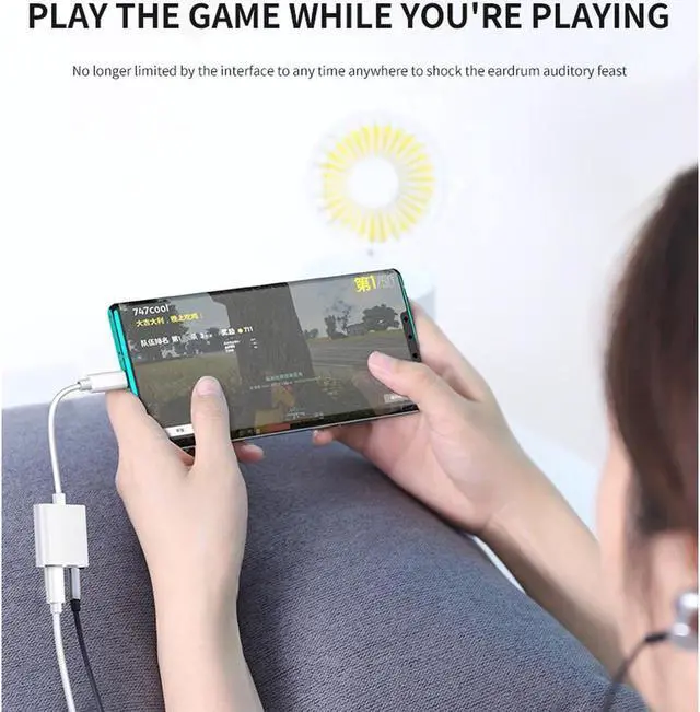 Alt view image 7 of 7 - USB C to 3.5mm Headphone Jack Adapter,Type C Fast Charge with Audio Aux Splitter Earphone Adaptor Compatible with Pixel , All Phones with Type C Interface