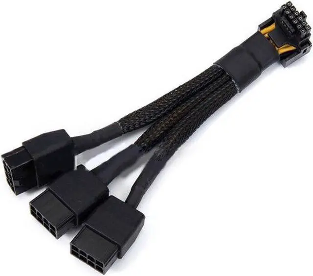 Main image of 12+4Pin 12VHPWR to 3pcs PCi-E GPU 8Pin Graphics Video Card 3x8pin PCIE 5.0 Cable RTX4090 Power Supply Extension Cable(Elbow)