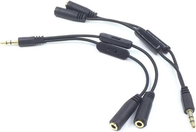Main image of 3.5 Jack Splitter Male To 2 Female Jack 3.5mm Stereo Audio Cable Y Splitter Adapter Volume Control Headphone Phone AUX Cable