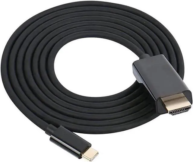 Alt view image 2 of 5 - USB Type C to HDMI 4K Cable, Thunderbolt 3 compatible, DP Alt Mode, Male to Male, for MacBook/ MacBook Pro/ Chromebook Pixel/ Yoga 910/ XPS 13, 6 feet /Black