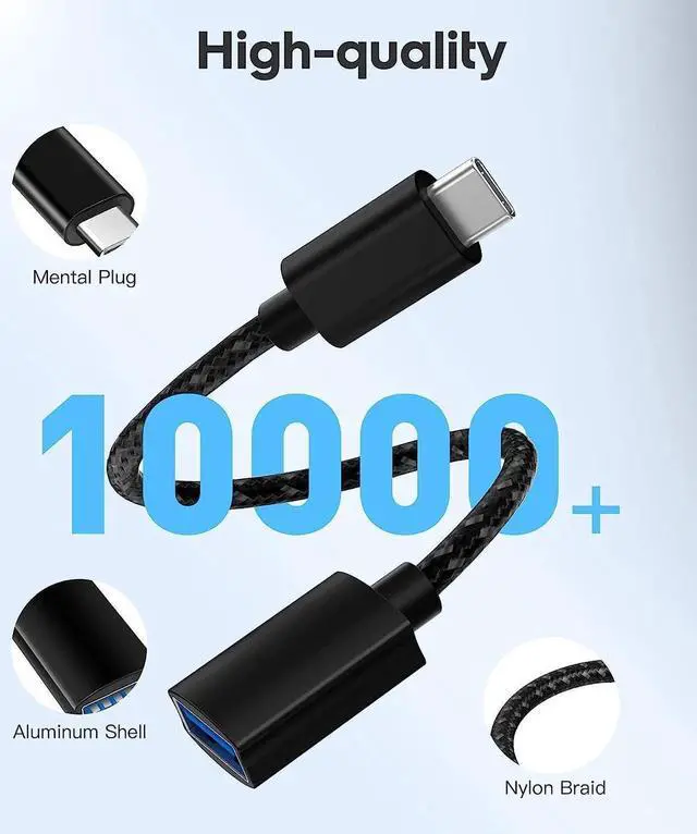 Alt view image 7 of 7 - USB C to USB 3.0 Adapter [10Gbps], [2 Pack] USB Type C Male to USB3.1 USB3.2 Female, Thunderbolt 3/4 to USB Female Adapter OTG Cable for Mac-Book Pro/Air 2022 2020,Tablet PC, Smartphones