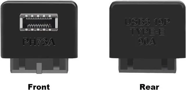 Alt view image 4 of 5 - USB 3.0 / 3.1 Gen 2 IDC 20Pin to USB 3.1/3.2 Type-E A-Key Motherboard Internal USB Header Adapter Converter for Type C Front Panel Chassis Bracket (Standard Type-90 degree)