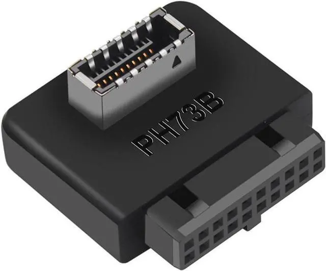Alt view image 2 of 4 - USB 3.0 / 3.1 Gen 2 IDC 20Pin to USB 3.1/3.2 Type-E A-Key Motherboard Internal USB Header Adapter Converter for Type C Front Panel Chassis Bracket (Reverse Type-90 degree)