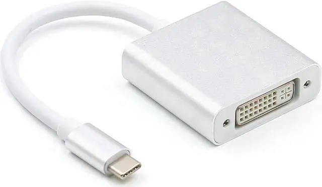 Alt view image 2 of 4 - USB C TO DVI-D Adapter - USB 3.1 Type C (USB-C) to DVI 1920x1080p Adapter (Thunderbolt 3), DP Alt Mode Converter w/ Aluminium Case for 2017 MacBook Pro/Yoga 920 - Silver