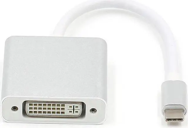 Main image of USB C TO DVI-D Adapter - USB 3.1 Type C (USB-C) to DVI 1920x1080p Adapter (Thunderbolt 3), DP Alt Mode Converter w/ Aluminium Case for 2017 MacBook Pro/Yoga 920 - Silver