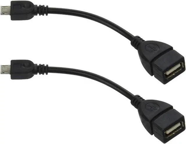 Main image of 2 Pack USB 2.0 OTG Cable,Micro USB to USB Adapter, On The Go Adapter Micro USB Male to USB Female for Samsung S7 S6 Edge S4 S3, LG G4,Android Devices (Black)