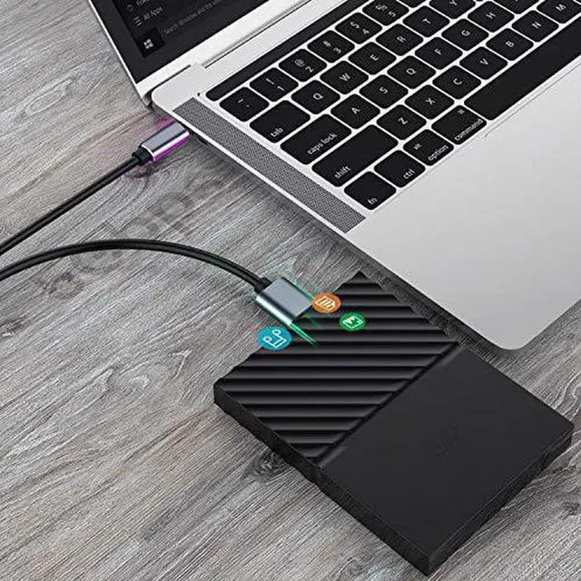 Alt view image 4 of 7 - USB C to Micro B Hard Drive Cable, 6.6ft/2M USB C Male to Micro USB Sync Cord and Wire for Portable External Hard Drives like My Passport, WD Elements,Seagate Expansion,Toshiba,Samsung M3 /Galaxy S5