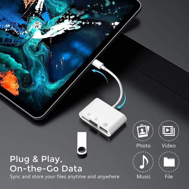 Alt view image 7 of 7 - USB C to SD Card Reader- USB Camera Connection Kit, USB C to USB OTG Adapter, Type C Micro SD Card Reader for New iPad Pro 11"/12.9" 2018, MacBook Pro, Samsung, ChromeBook, XPS and More