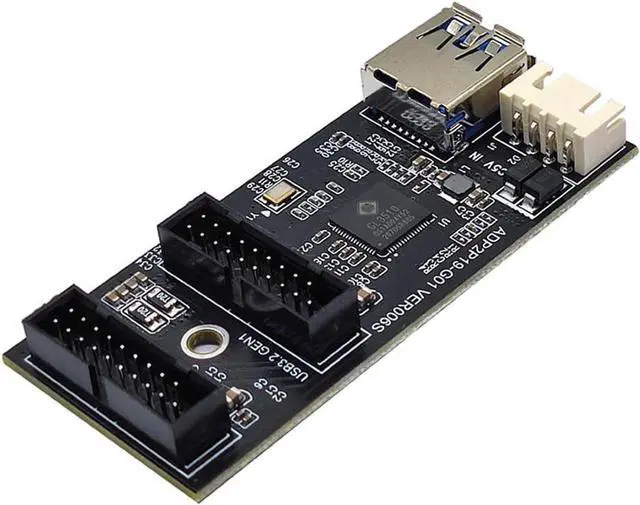 Alt view image 2 of 7 - Internal USB 3.0 Hub, Motherboard USB 19/20P to Dual Male Headers Extension Hub Splitter Adapter,Convert MB USB 3.2 Gen1 Male to 2 Ports - 1.3FT USB 19-pin Internal Cable