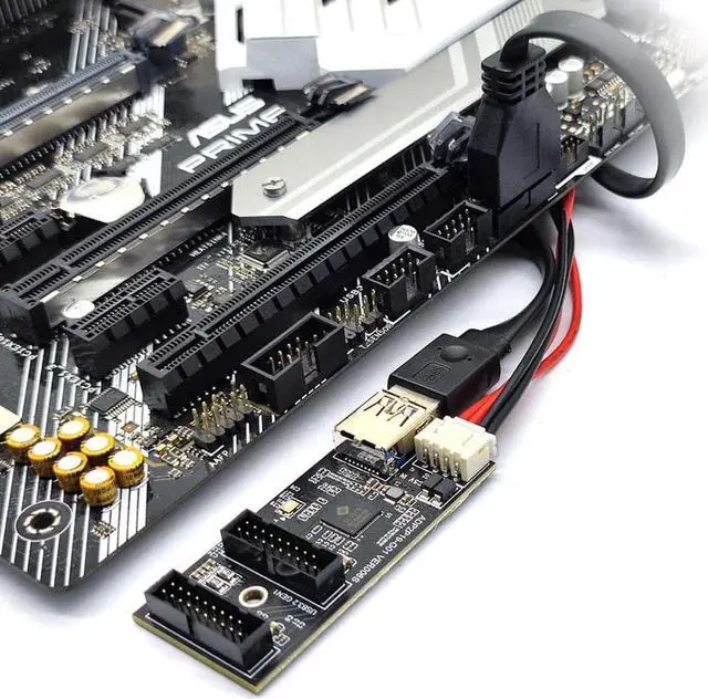 Alt view image 5 of 7 - Internal USB 3.0 Hub, Motherboard USB 19/20P to Dual Male Headers Extension Hub Splitter Adapter,Convert MB USB 3.2 Gen1 Male to 2 Ports - 1.3FT USB 19-pin Internal Cable