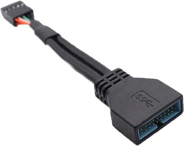 Alt view image 2 of 3 - Motherboard USB 2.0 9Pin to USB 3.0 20pin Adapter Coverter Cable - USB 2.0 9pin Female to USB 3.0 20pin Male- Black