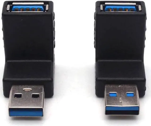 Alt view image 3 of 3 - USB 3.0 A Male to A Female Connector 90 Degree Angle L Shape Converter Plug Data Adapter 3Pairs Up + Down