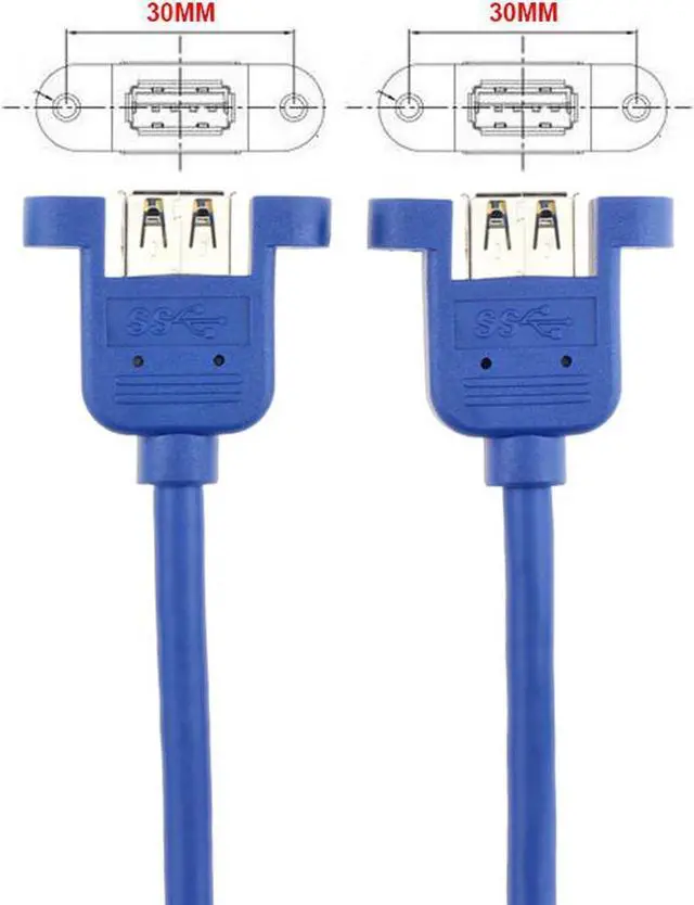 Alt view image 2 of 4 - 2 Port Internal USB 3.0 Motherboard 20-Pin Header to 2x USB 3.0 A Female Adapter Cable,USB 20pin to 2 x USB 3.0 Splitter Cable with Installation Hole and Screws -1.64FT