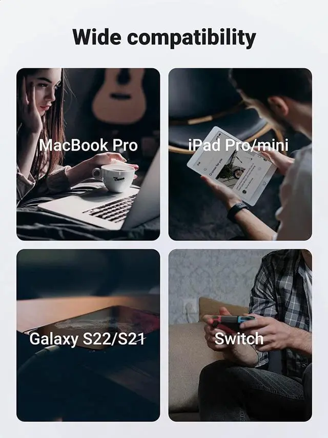 Alt view image 6 of 7 - USB C to USB C Cable 100W Fast Charge, [2 Pack 6FT] Type C 5A Power Delivery Charger, Nylon Braided Charging Cord Compatible for MacBook Pro 2021 Dell iPad Pro Samsung Galaxy S21 S20 Note 20